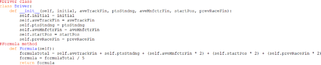 Screenshot of the Driver class from mpnf_functions.py file