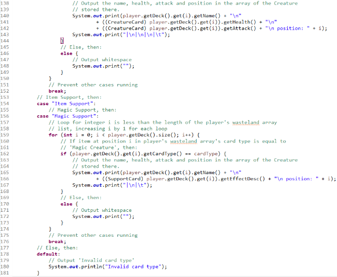 Screenshot of the second part of the display deck method of the key function class